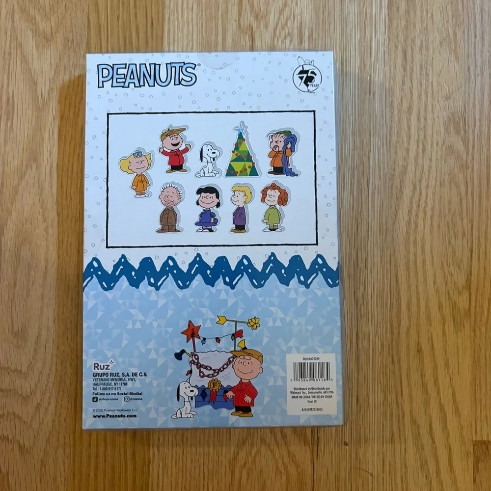 Peanuts Holiday Wood Block Decor Set NEW Snoopy Linus Sally Charlie Patty